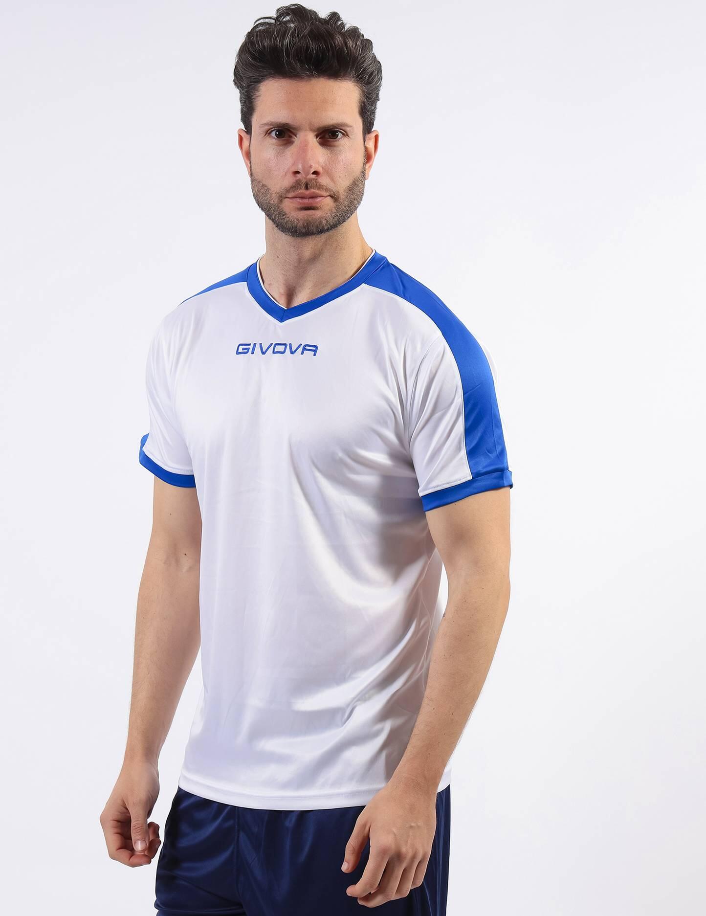 Givova Revolution sportshirt 100% polyester, korte mouw, V-hals, losse pasvorm 4/5