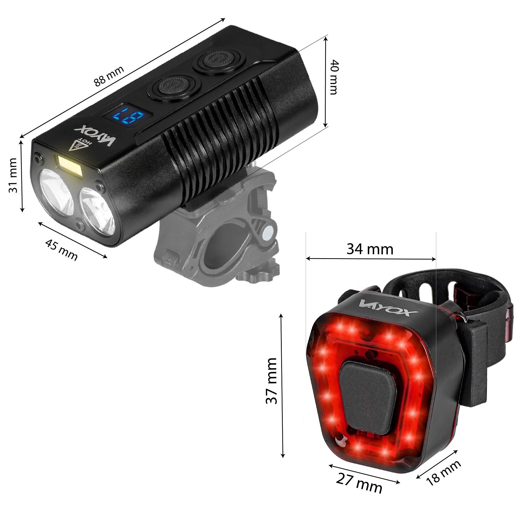 Zestaw lampek rowerowych VAYOX VA0045 + VA0048 przednia i tylna, Powerbank 5/7