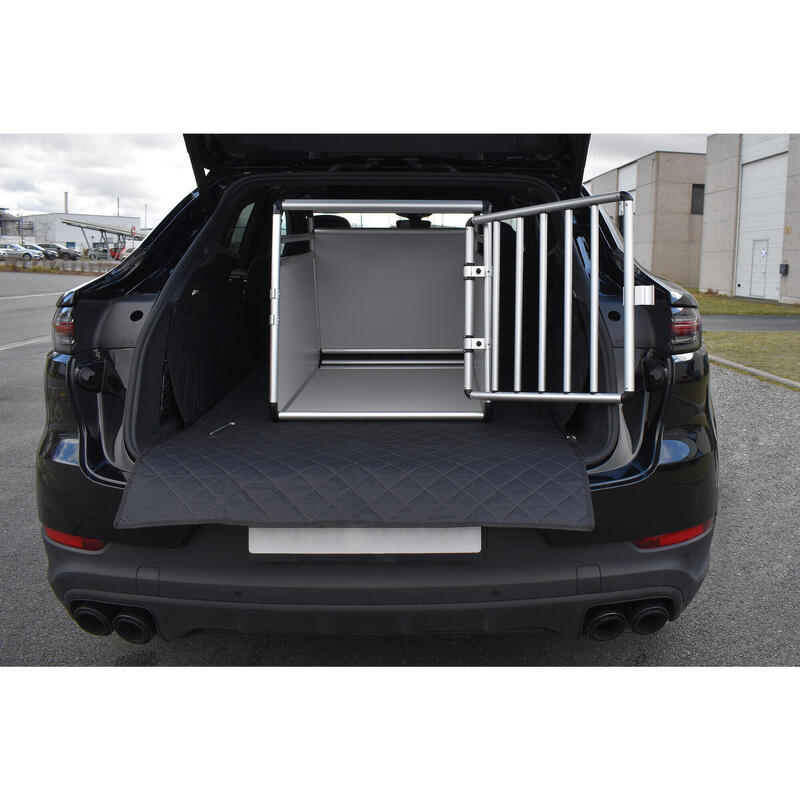 Cage de transport voiture pour chien tube alu rond taille large 80x60,5x64