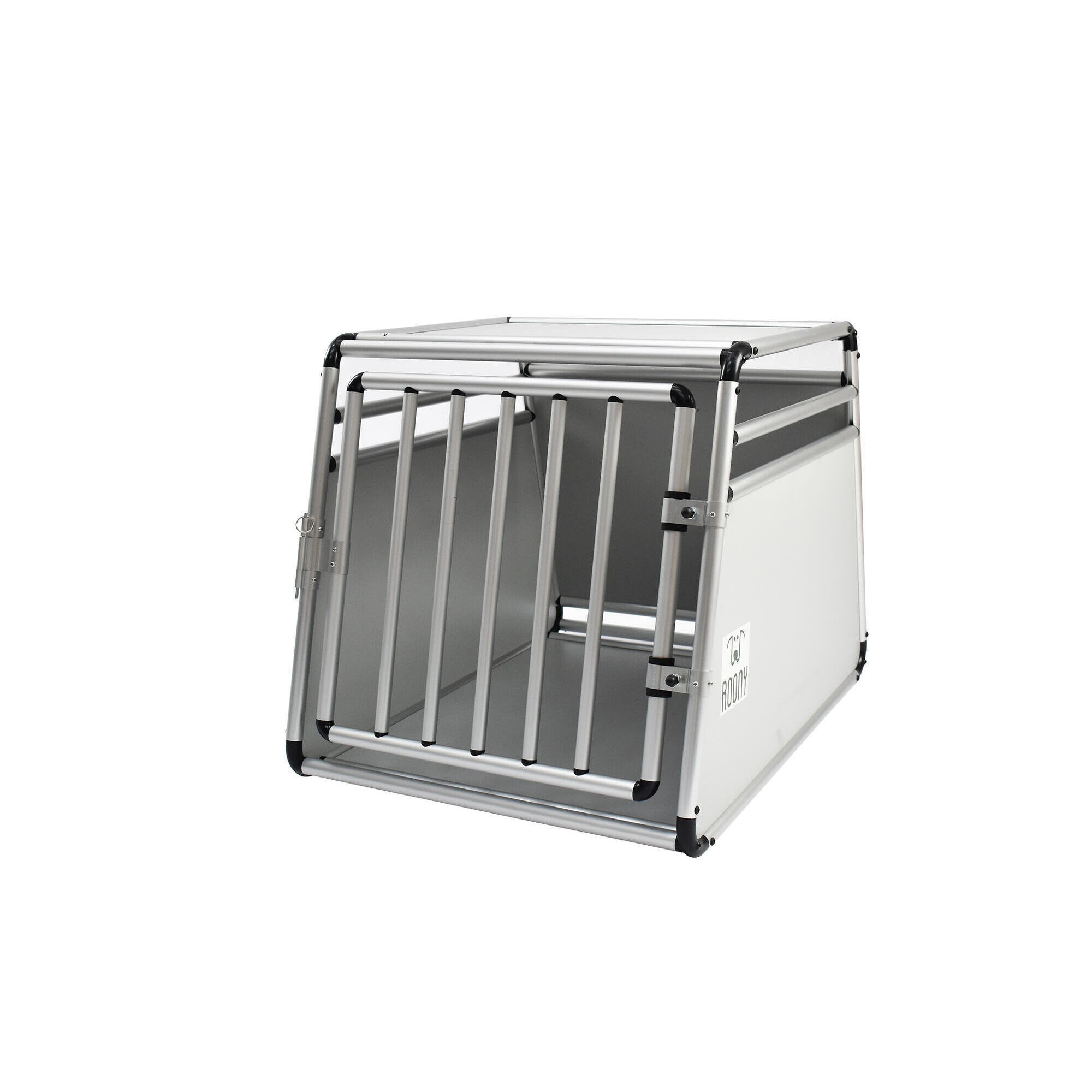 Gaiola para transporte de cães em tubo redondo de alu tamanho grande 80x60,5x64