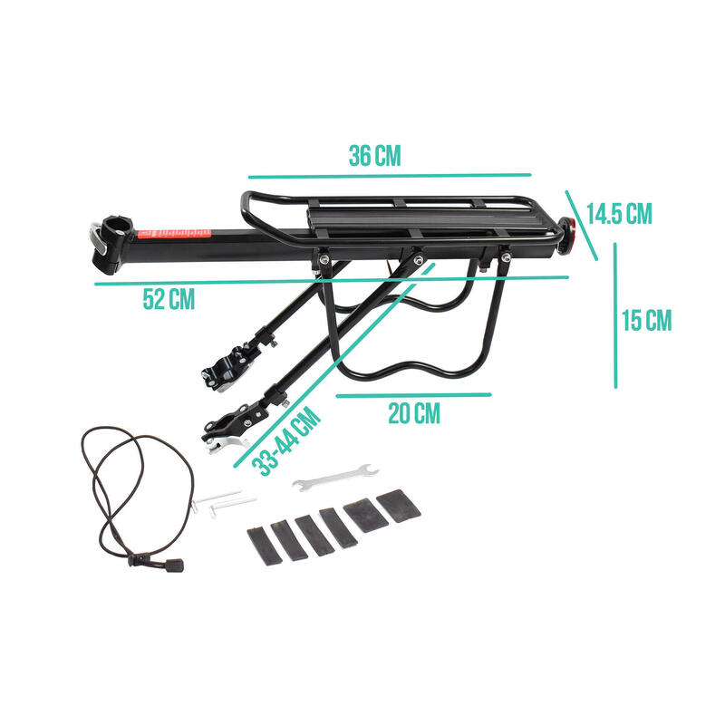 Porte-bagages vélo arrière ajustable