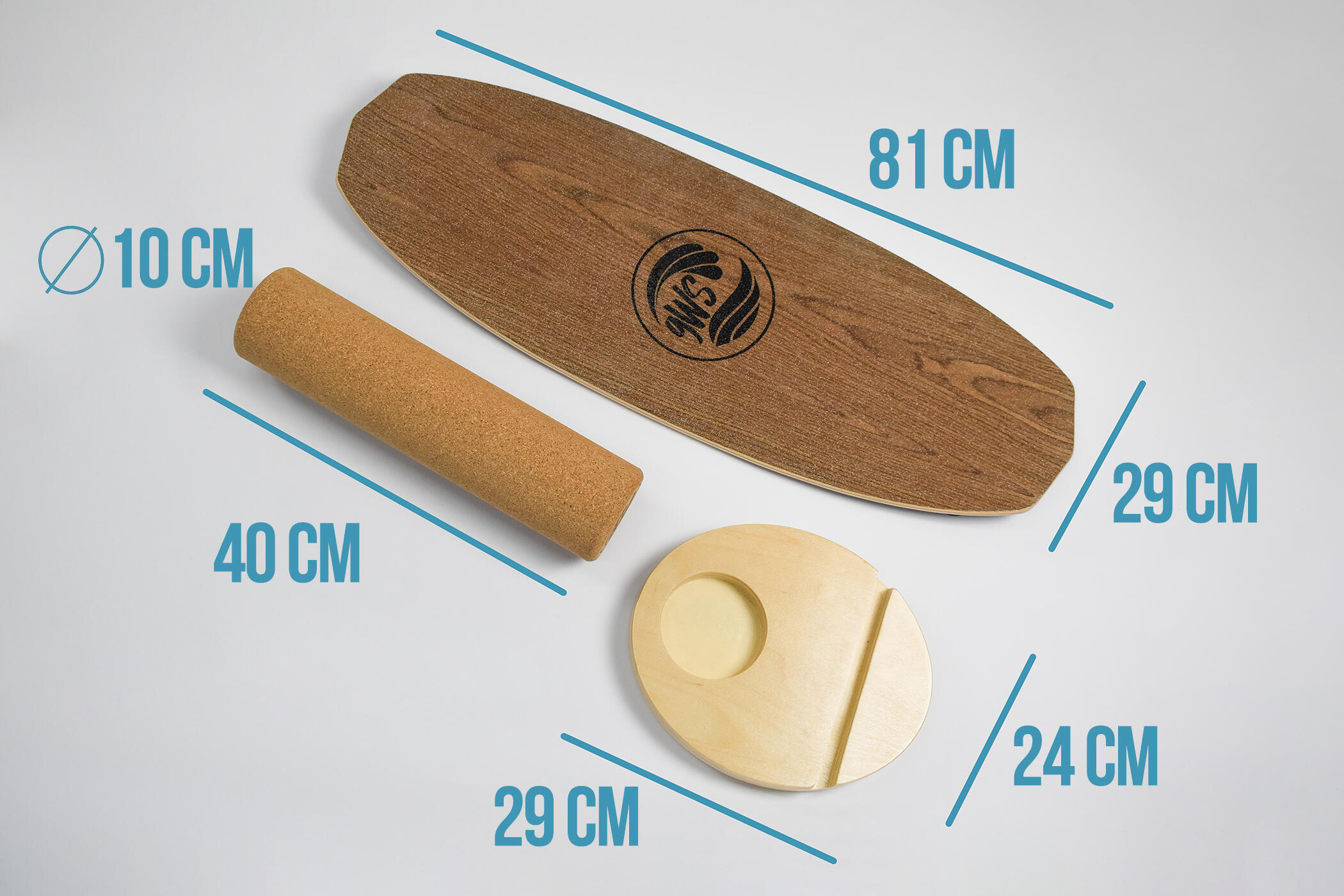 Balance board con rullo in sughero antiscivolo 2/5
