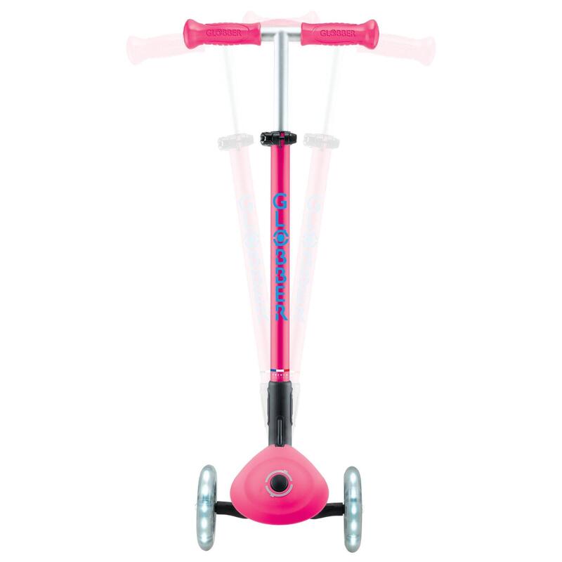 GLOBBER PRIMO FOLDABLE PLUS LIGHTS fuchsia pink-hellblau, mit Leuchtrollen