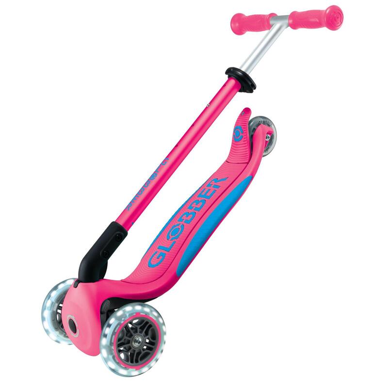 Trottinette Mini tRougetinette  Primo Foldable Plus Lights  Fuchsia - Sky blue