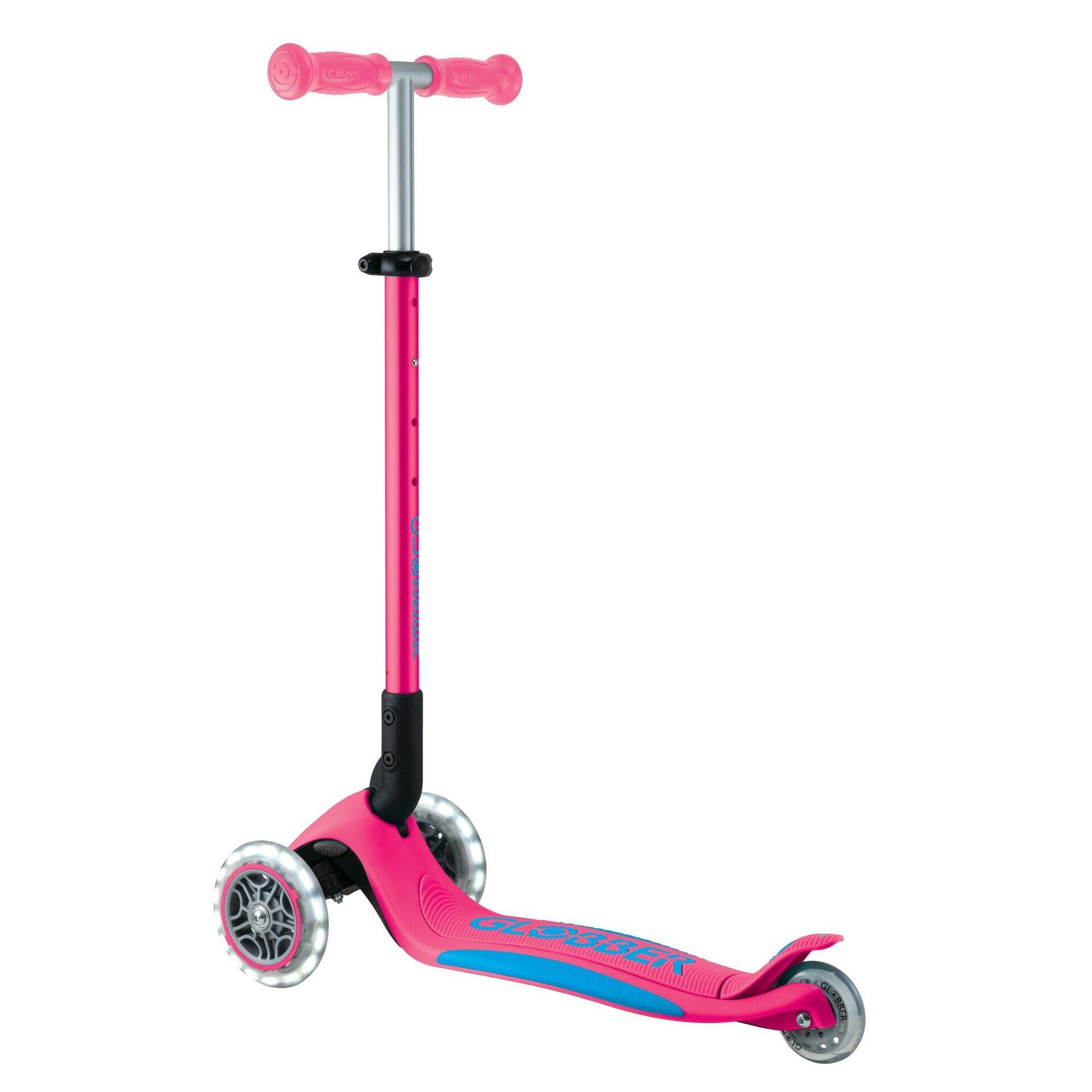 Mini t Scooter Primo Pieghevole Plus Luci Fucsia - Azzurro