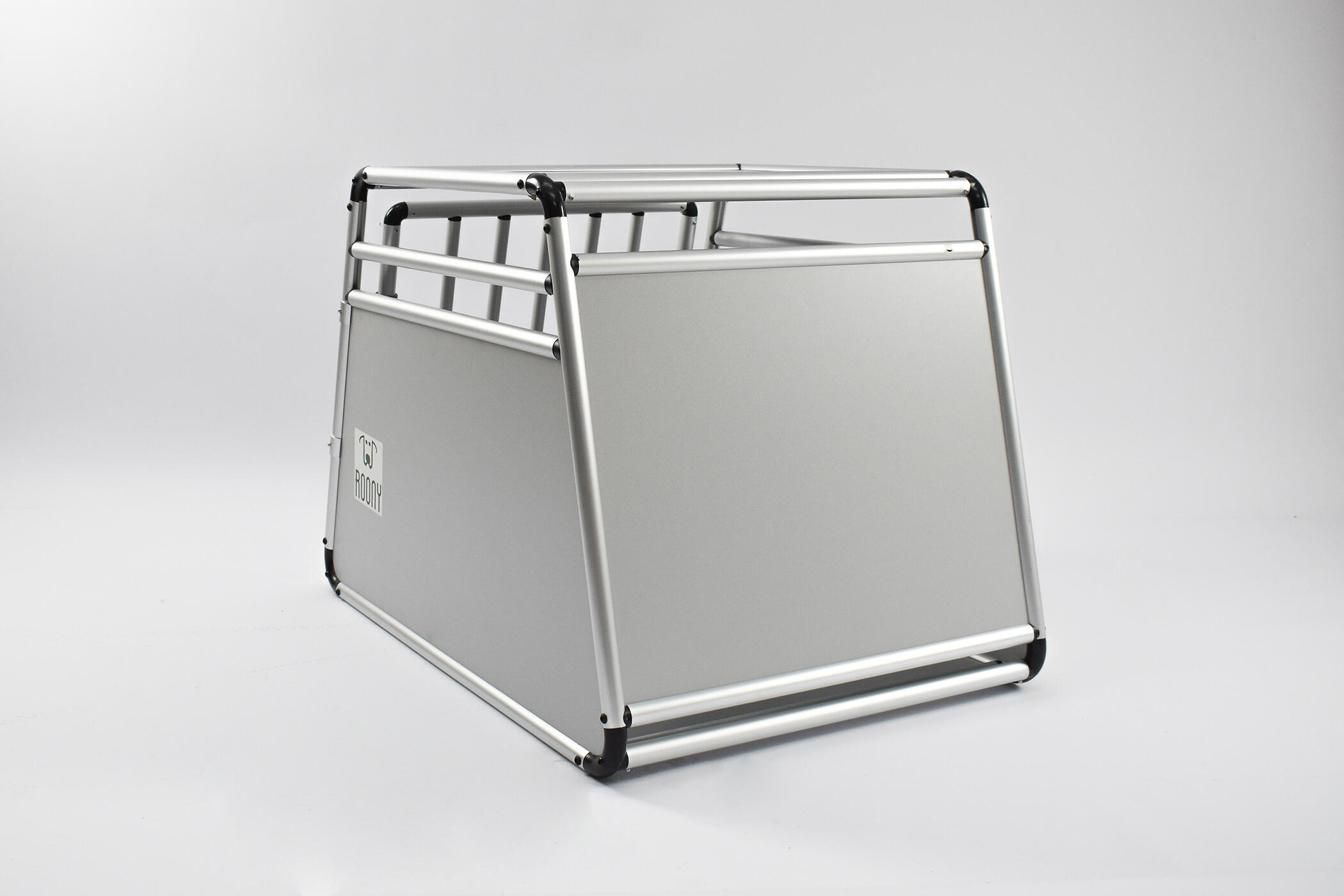 Autotransportkooi voor honden ronde aluminium buis middelgroot 68x54x50 3/7