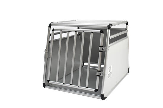 Cage de transport voiture pour chien tube alu rond taille medium 68x54x50