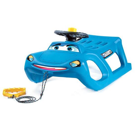 Kinderschlitten mit Lenkrad blau