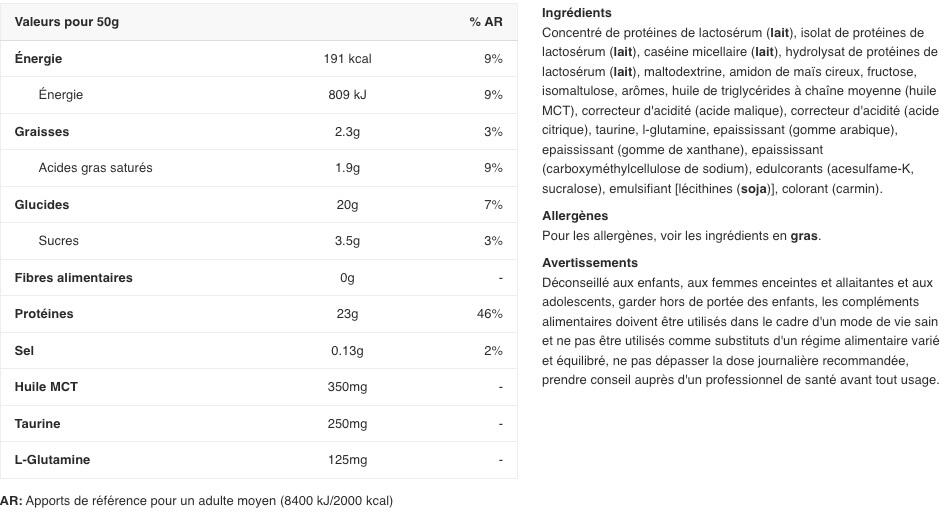 Lean gainer - Profi Mass - Fraise 2/3