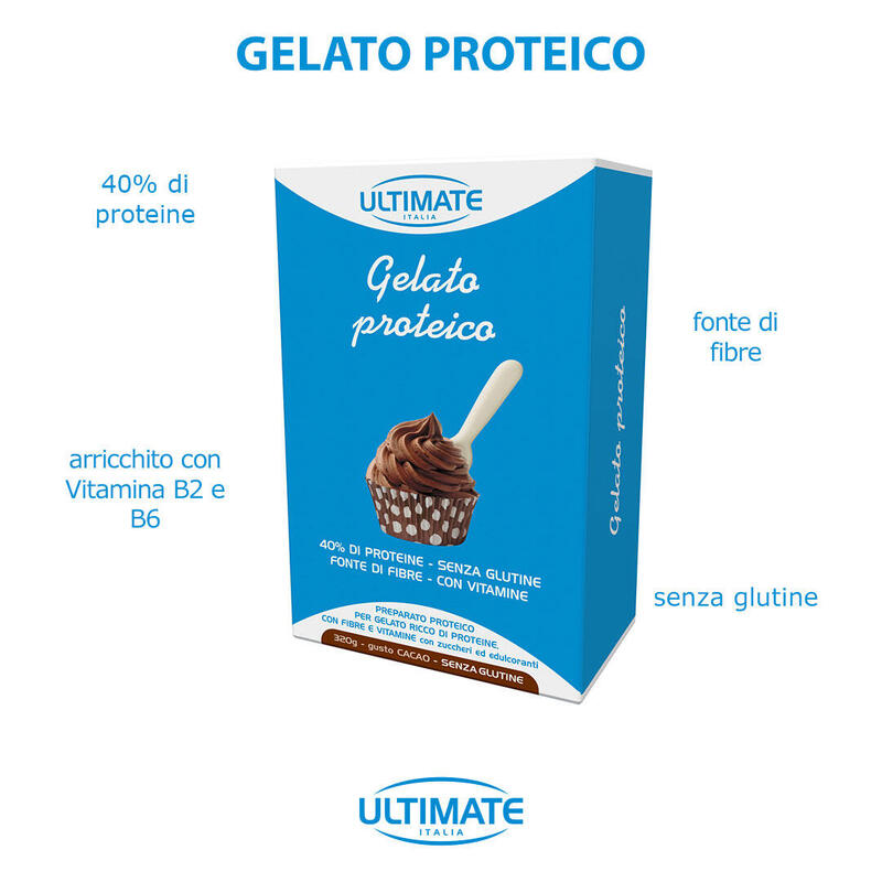 Integratore alimentare - GELATO PROTEICO CACAO - 320g