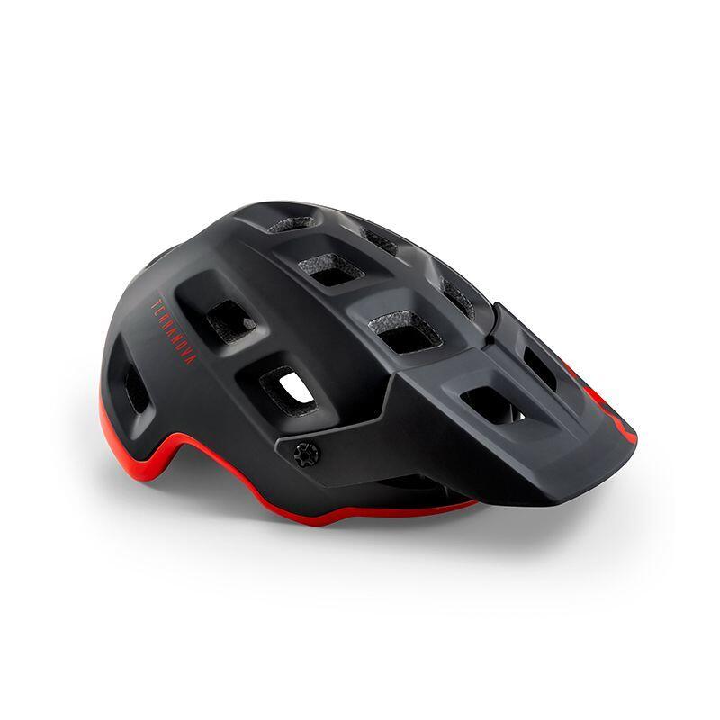 Casco Ciclismo Mtb Met Terranova Negro-Rojo