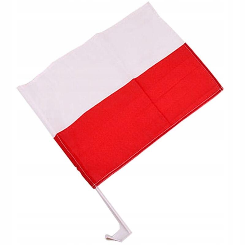 Flaga Polski samochodowa z uchwytem