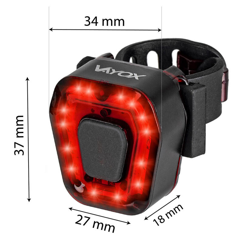 Set van 2x VAYOX VA0048 USB LED-achterlicht voor de fiets