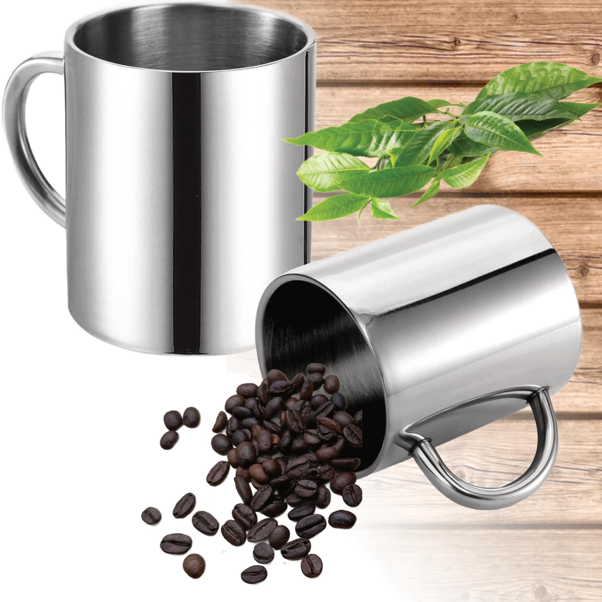 Edelstahl Becher Trinkbecher Doppelwandig 300 ml Camping Trekking Kaffee Tasse 2/7