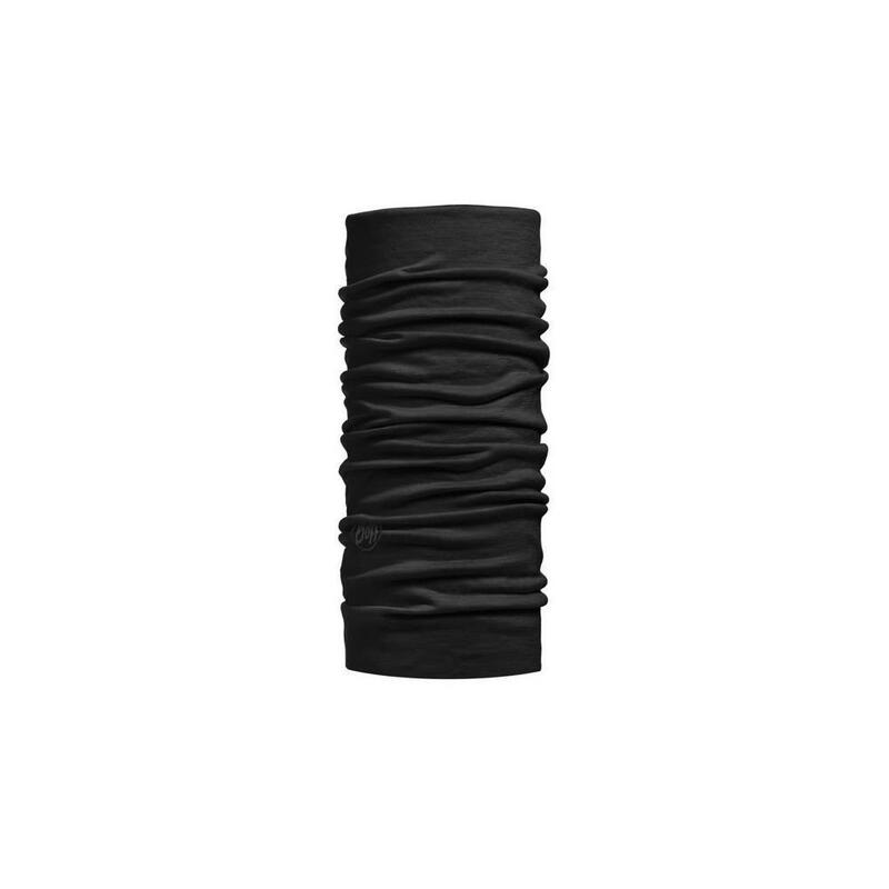 Gola de Merino Preto Sólido Buff Lightweight