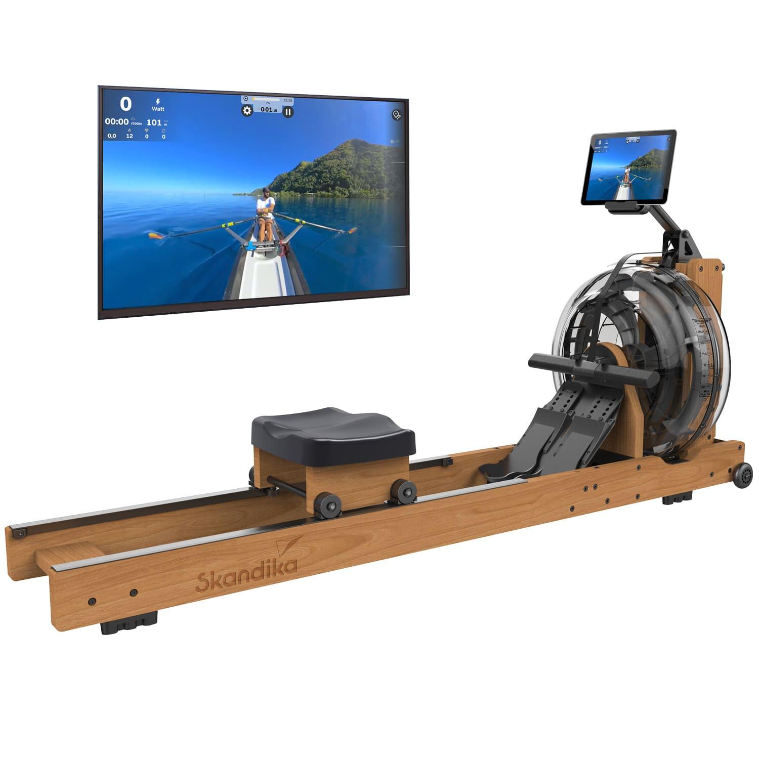 Rameur a eau Lykke en bois Connecte Max. 150 kg 6 niveaux de resistance