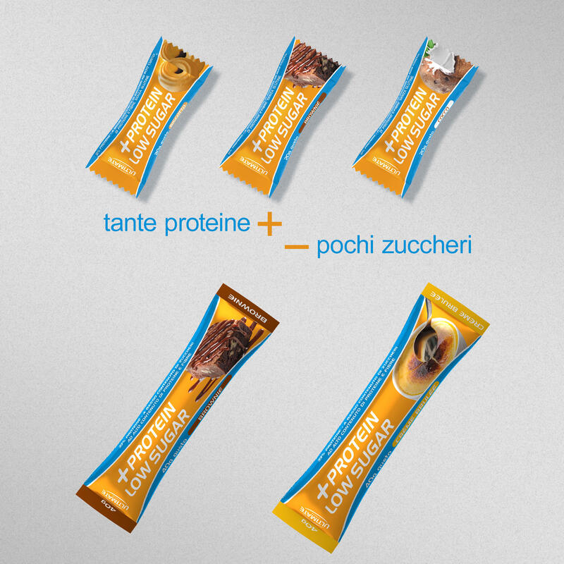 Integratore alimentare - BARRETTE MINI + PROTEIN LOW SUGAR BROWNIE – 7pz da 20g