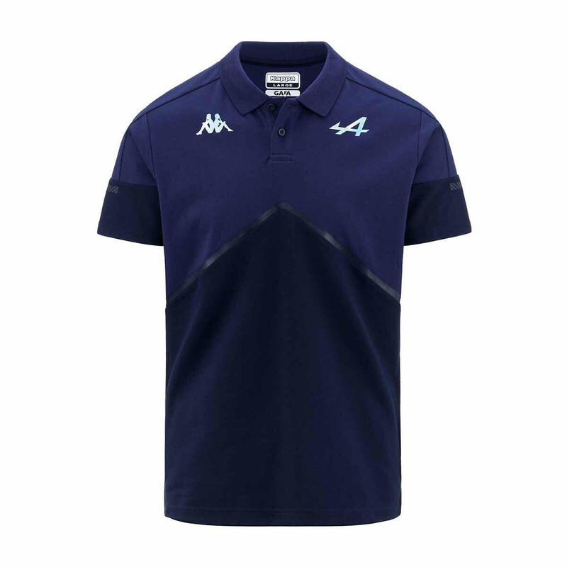 kappa polo maniche corte da uomo in cotone blu da fitness