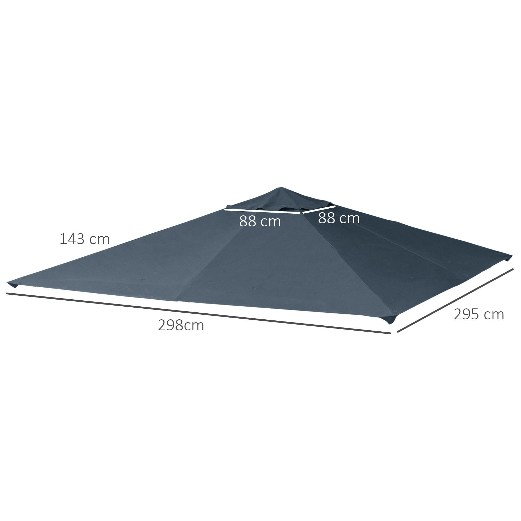 Techo de repuesto para cenador de camping  3x3 m gris 3/7
