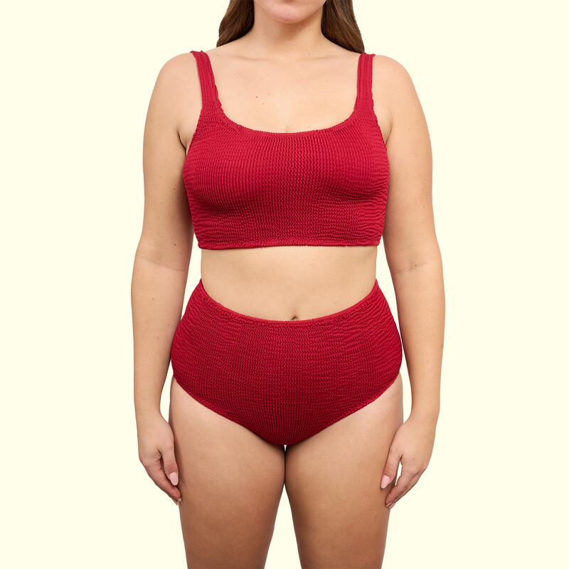Top Bikini Mujer Calamoon Deportivo Rojo Granate Talla Única