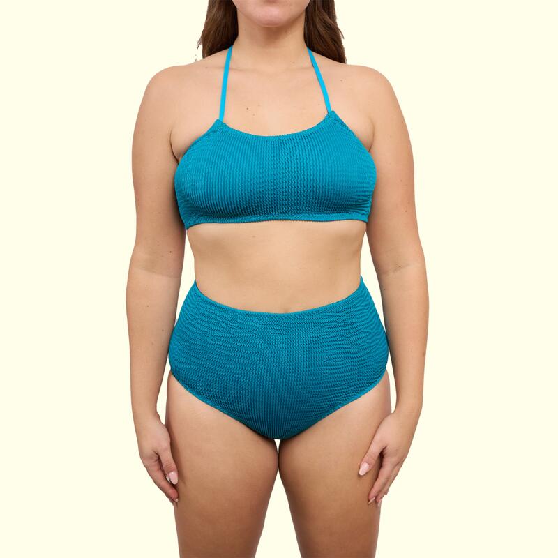 Top Bikini Mujer Calamoon Bandeau Slim Azul Teal Talla Única