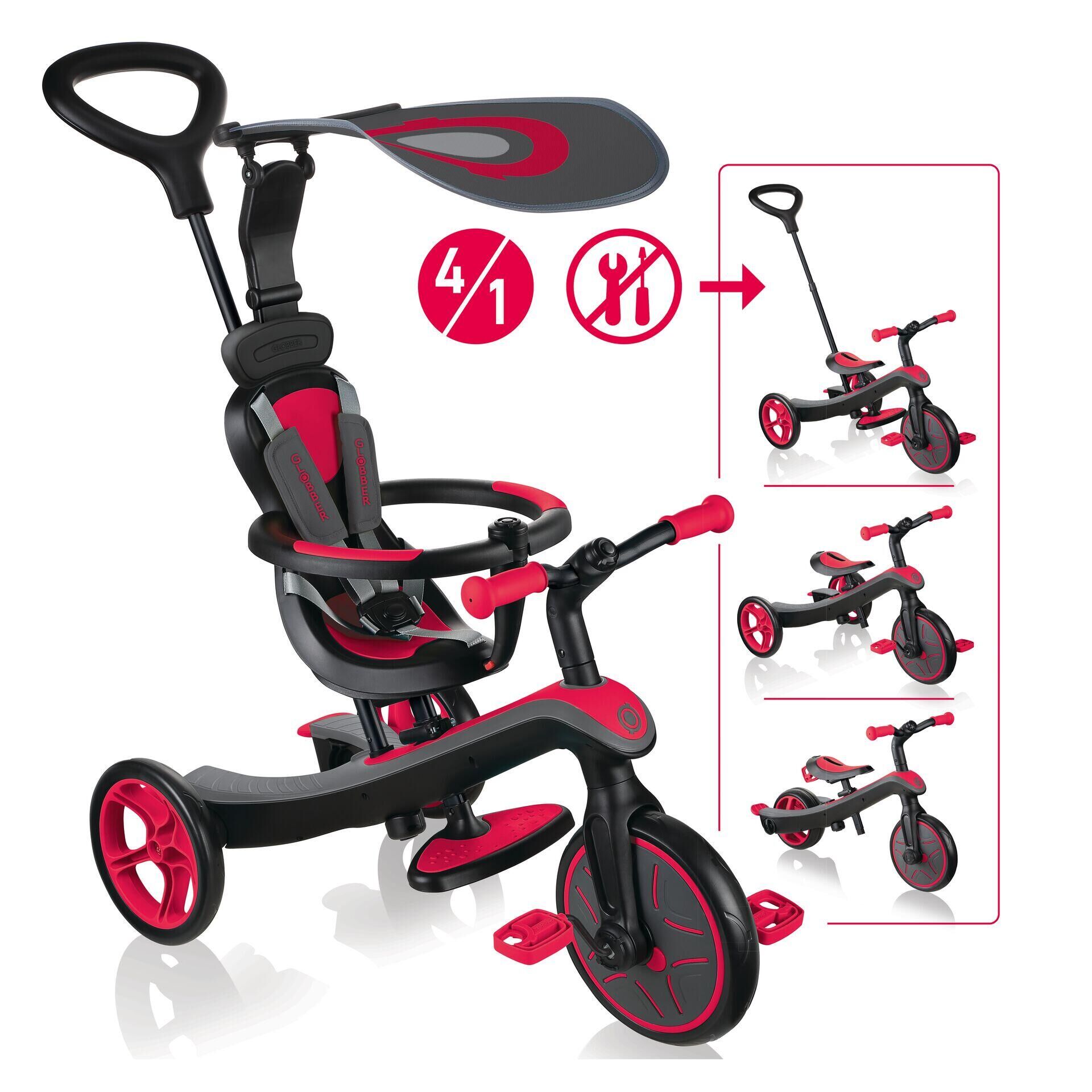 GLOBBER Globber Explorer Trike 4 in 1 - Red