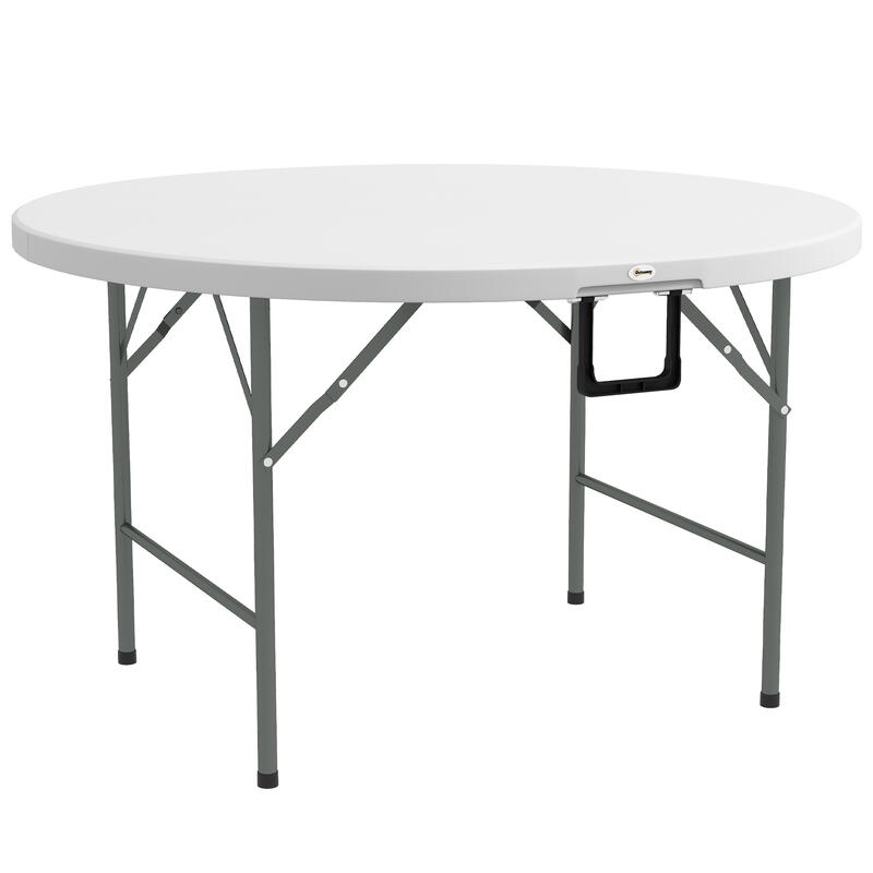Mesa de camping Outsunny 122x122x73 cm Blanco