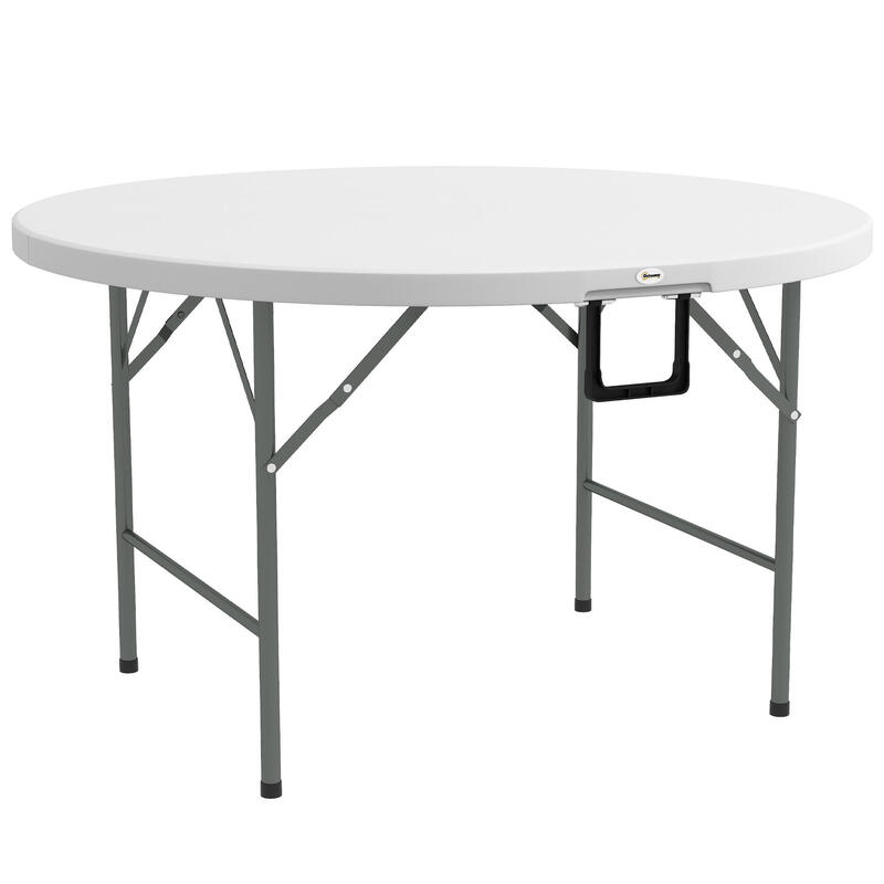 Mesa de exterior ø122x73 cm branco Outsunny