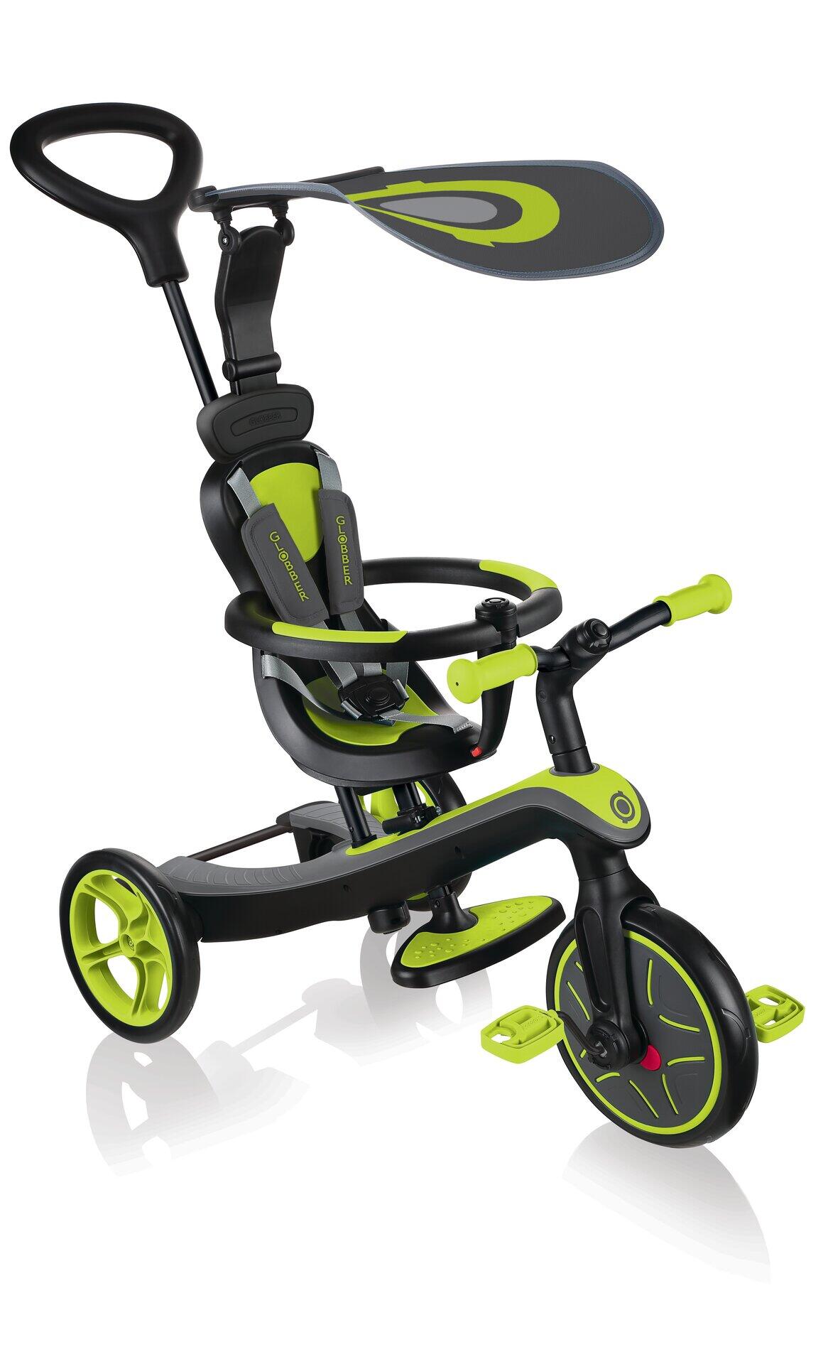 Globber Explorer Trike 4 in 1 with Parent Handle - Lime Green 3/7
