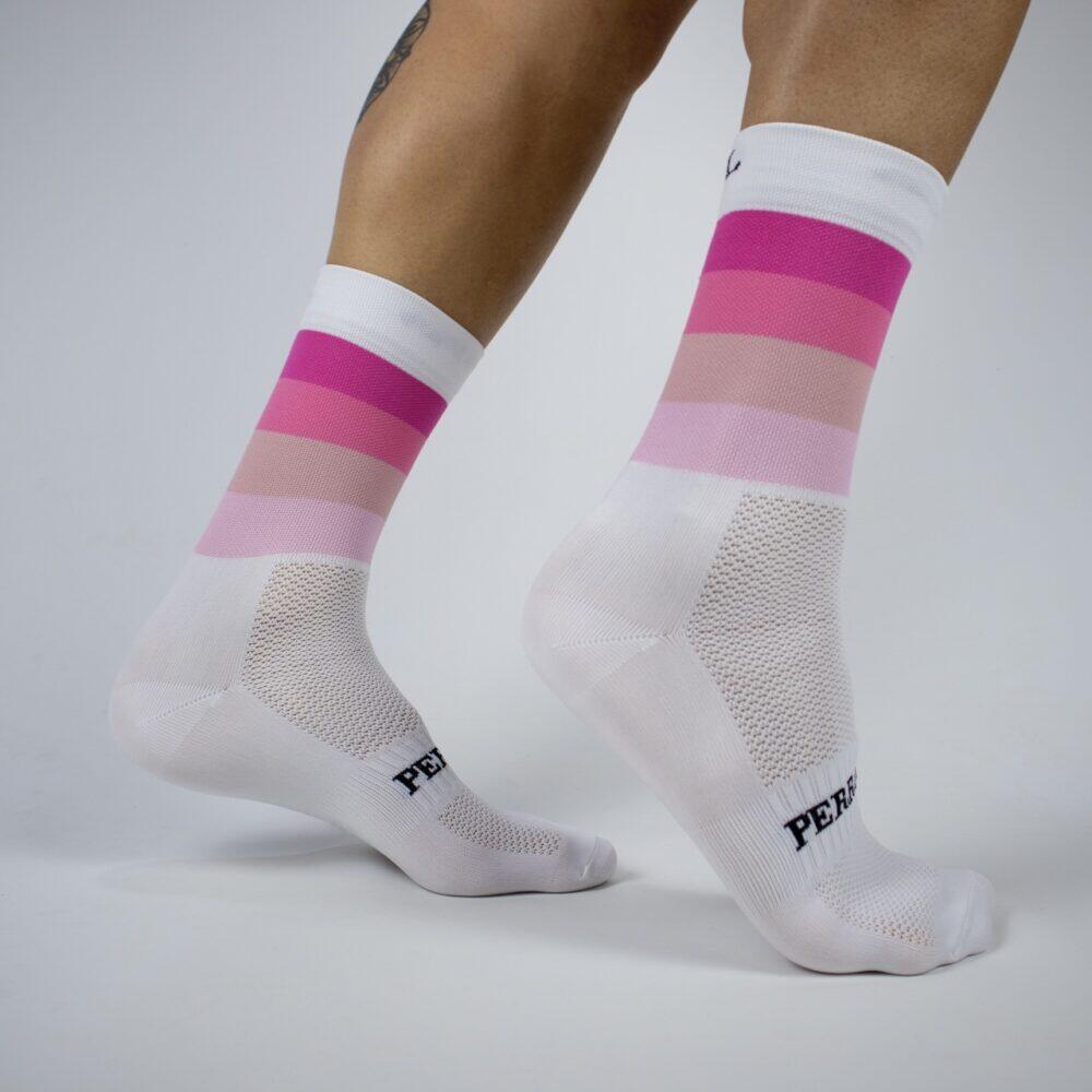 Calcetines Deportivos Ciclismo Perro Loco unisex Widow Blanco y Rosa 2/3