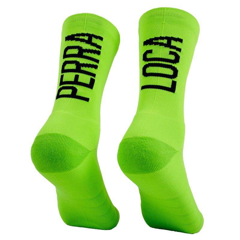 Calcetines Deportivos Running Perro Loco unisex Perra Loca Verde