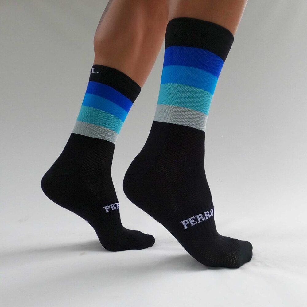 Calcetines Deportivos Ciclismo Perro Loco unisex Widow Negro y Azul 2/3