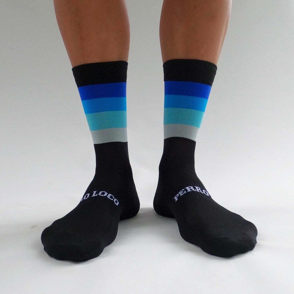 Calcetines Deportivos Ciclismo Perro Loco unisex Widow Negro y Azul 3/3