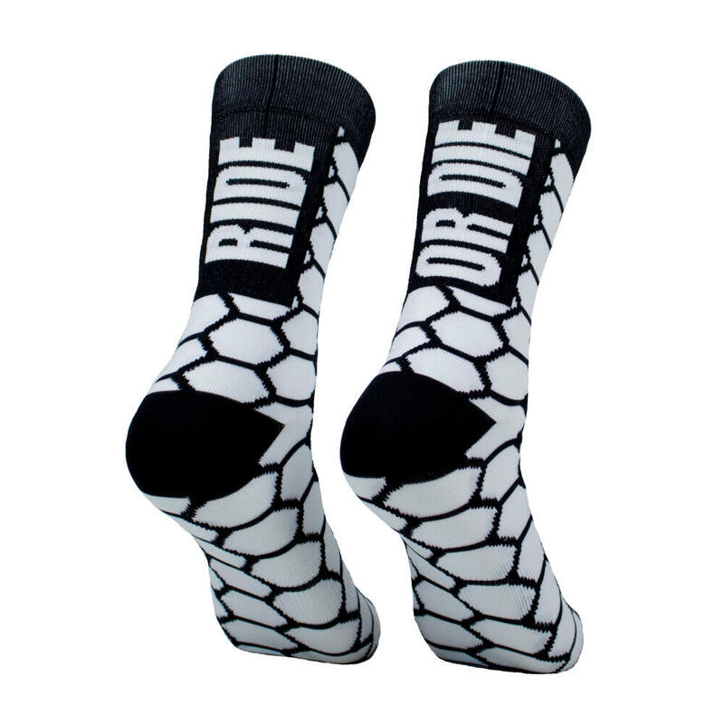 Calcetines Deportivos Ciclismo Perro Loco unisex RIDE OR DIE Blanco