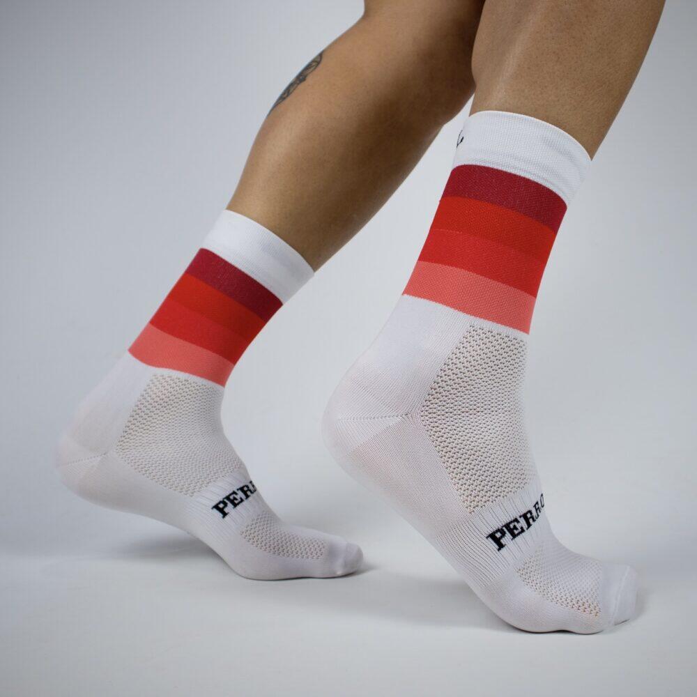 Calcetines Deportivos Ciclismo Perro Loco unisex Widow Blanco & Rojo 2/3