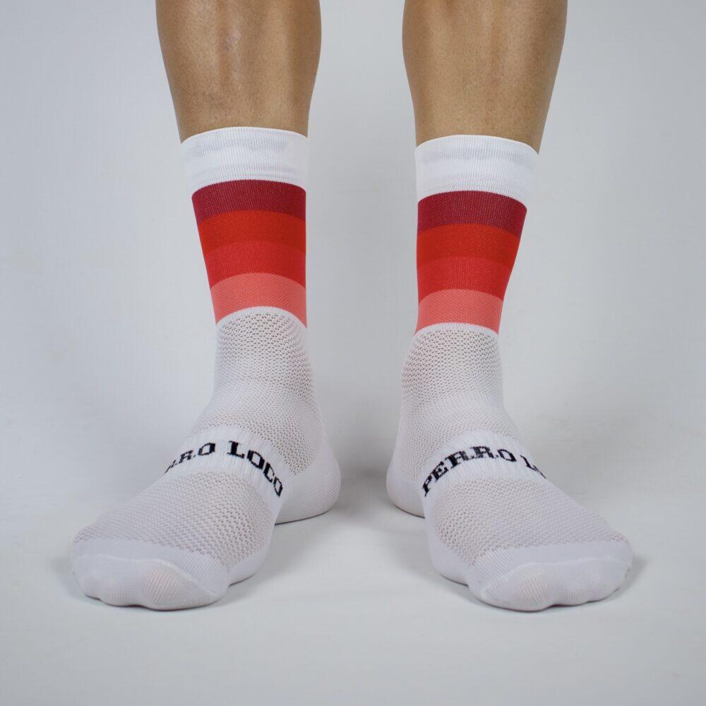 Calcetines Deportivos Ciclismo Perro Loco unisex Widow Blanco & Rojo 3/3