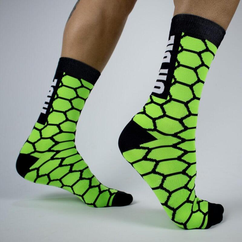 Calcetines Deportivos Ciclismo Perro Loco unisex RIDE OR DIE Verde