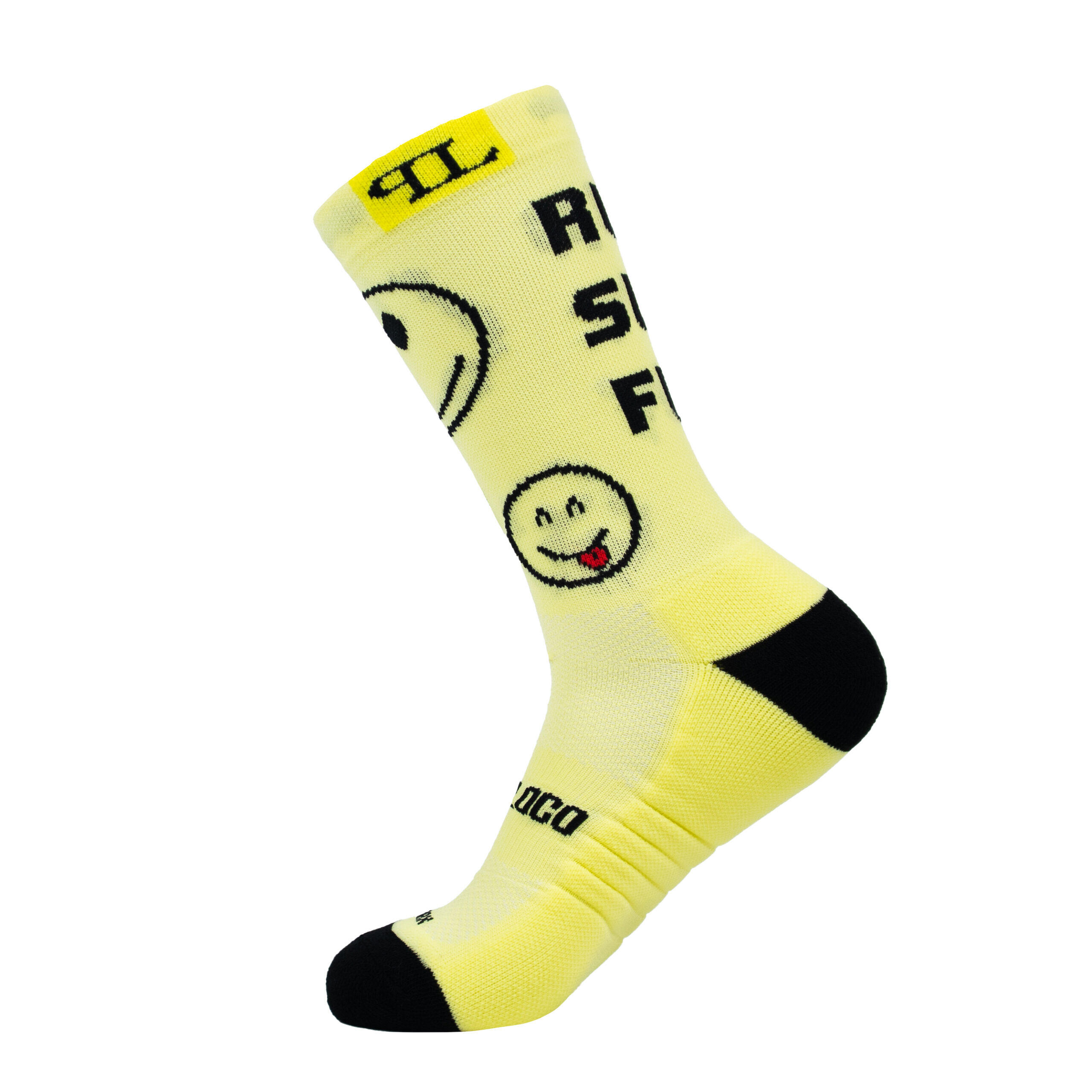 Calcetines Deportivos Running Perro Loco unisex Run Sun Fun Amarillo 3/3