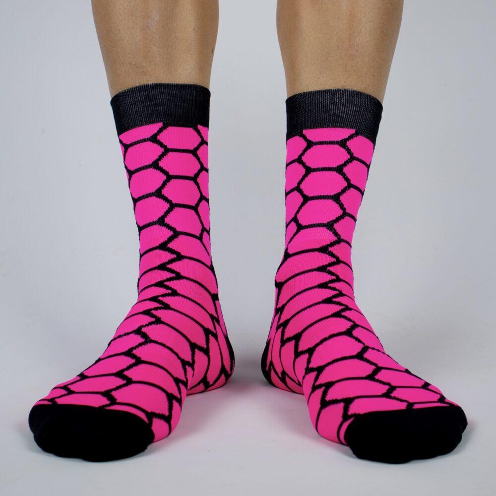 Calcetines Deportivos Ciclismo Perro Loco unisex RIDE OR DIE Rosa 3/3