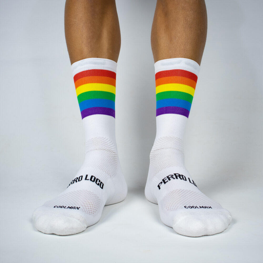 Calcetines Deportivos Running Perro Loco unisex LGTBI Blanco 3/3