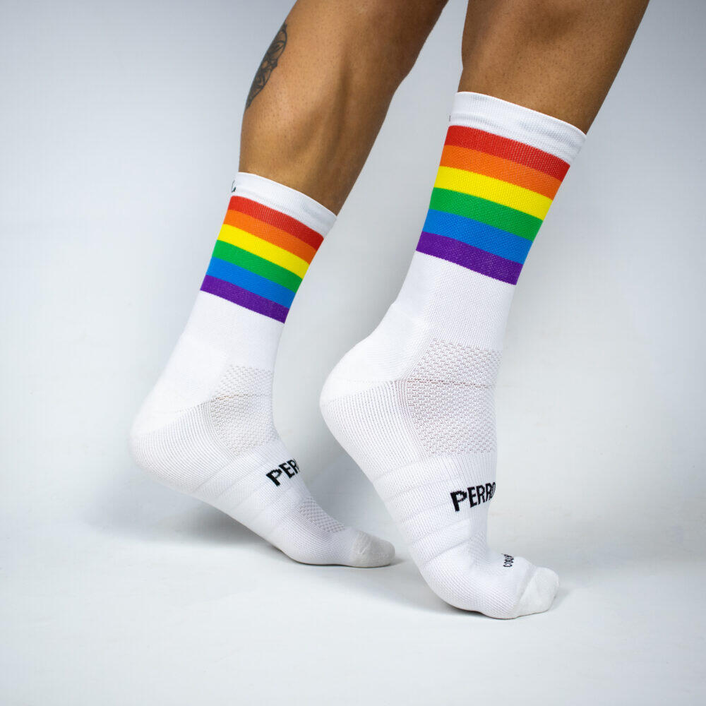 Calcetines Deportivos Running Perro Loco unisex LGTBI Blanco 2/3