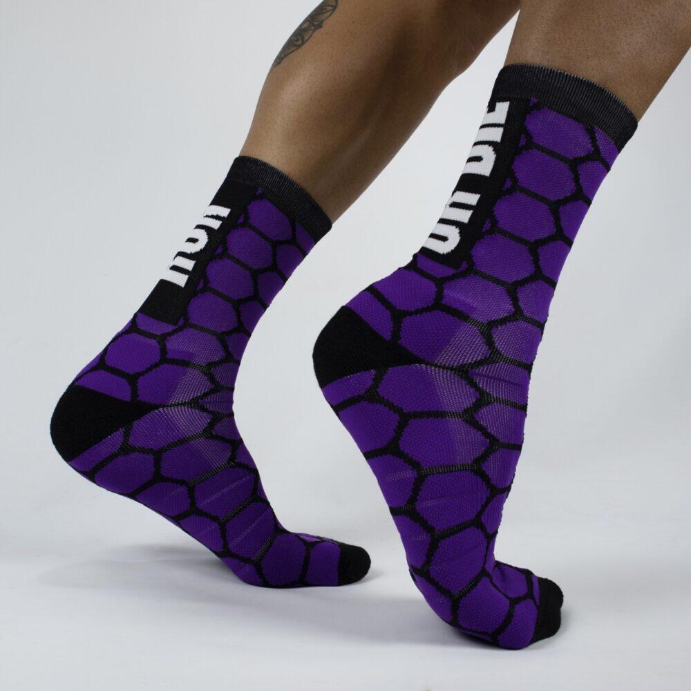 Calcetines Deportivos Running Perro Loco unisex Run Or Die Morado 2/3