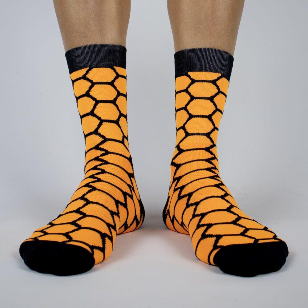 Calcetines Deportivos Ciclismo Perro Loco unisex RIDE OR DIE Naranja 3/3