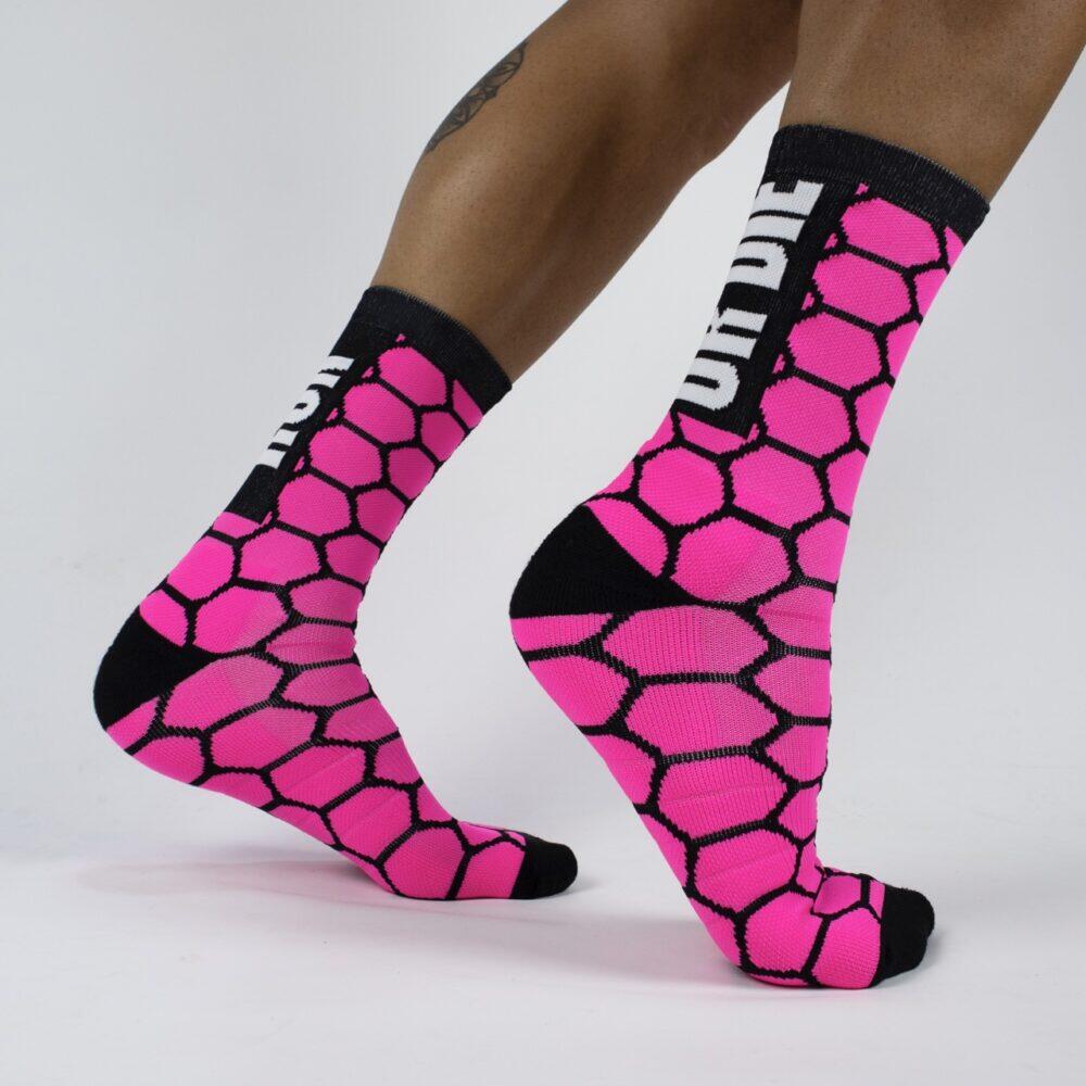Calcetines Deportivos Running Perro Loco unisex Run Or Die Rosa 2/3