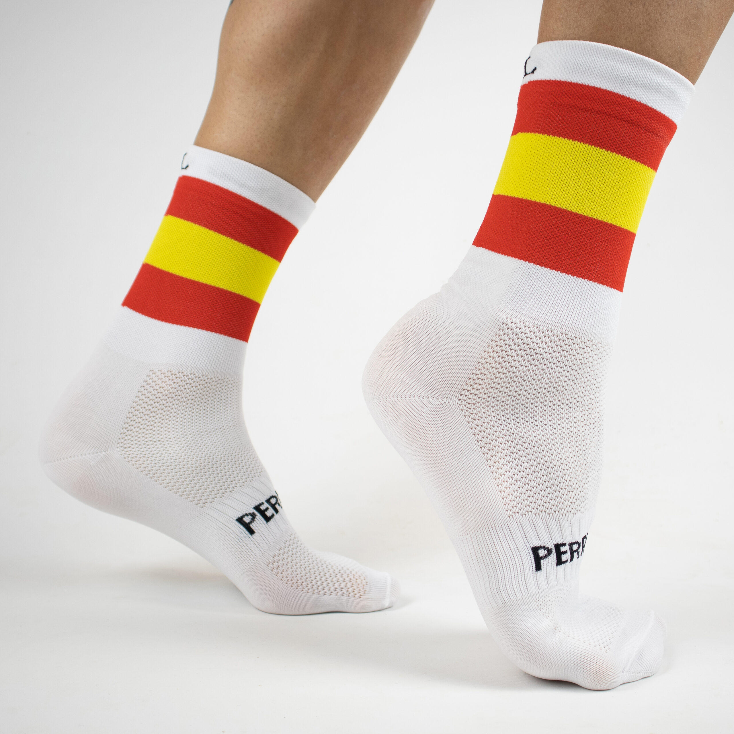 Calcetines Deportivos Ciclismo Perro Loco unisex España Blanco 2/3