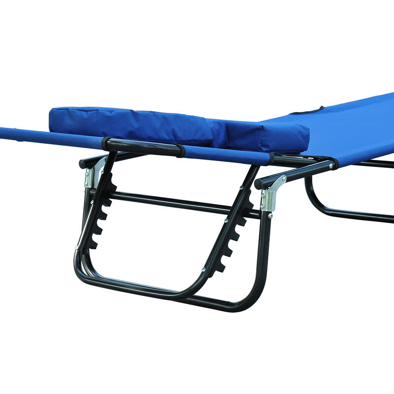 Tumbona Plegable Outsunny 190x56x28 cm Azul