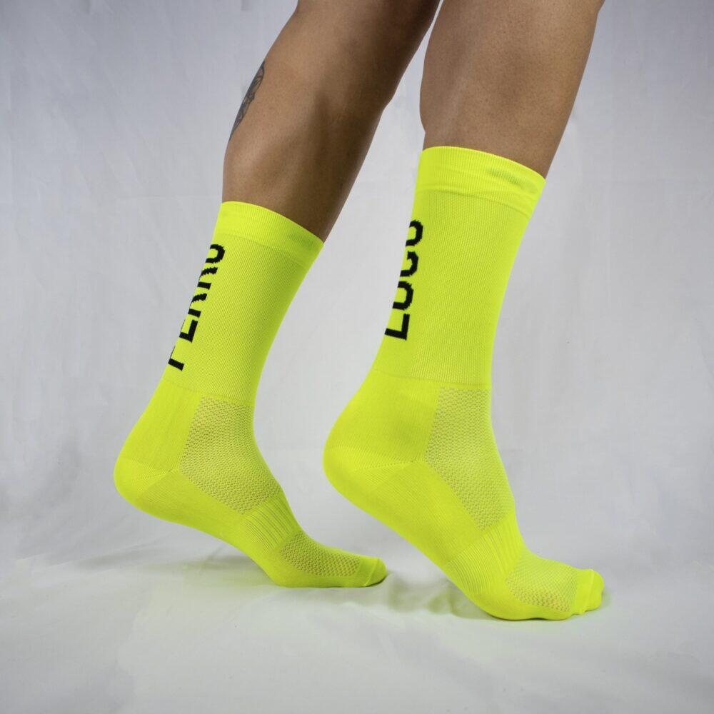 Calcetines Deportivos Ciclismo Perro Loco unisex Ultralight Amarillo 2/3