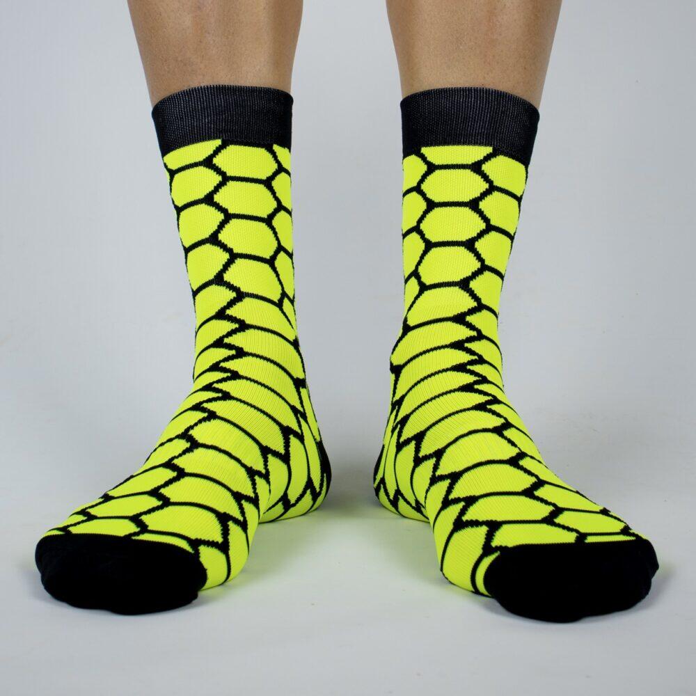 Calcetines Deportivos Ciclismo Perro Loco unisex RIDE OR DIE Amarillo 3/3