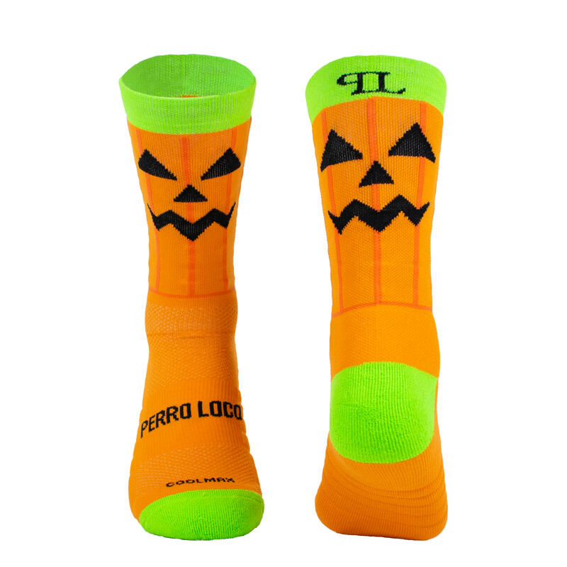 Calcetines Deportivos Running Perro Loco unisex Calabaza Naranja