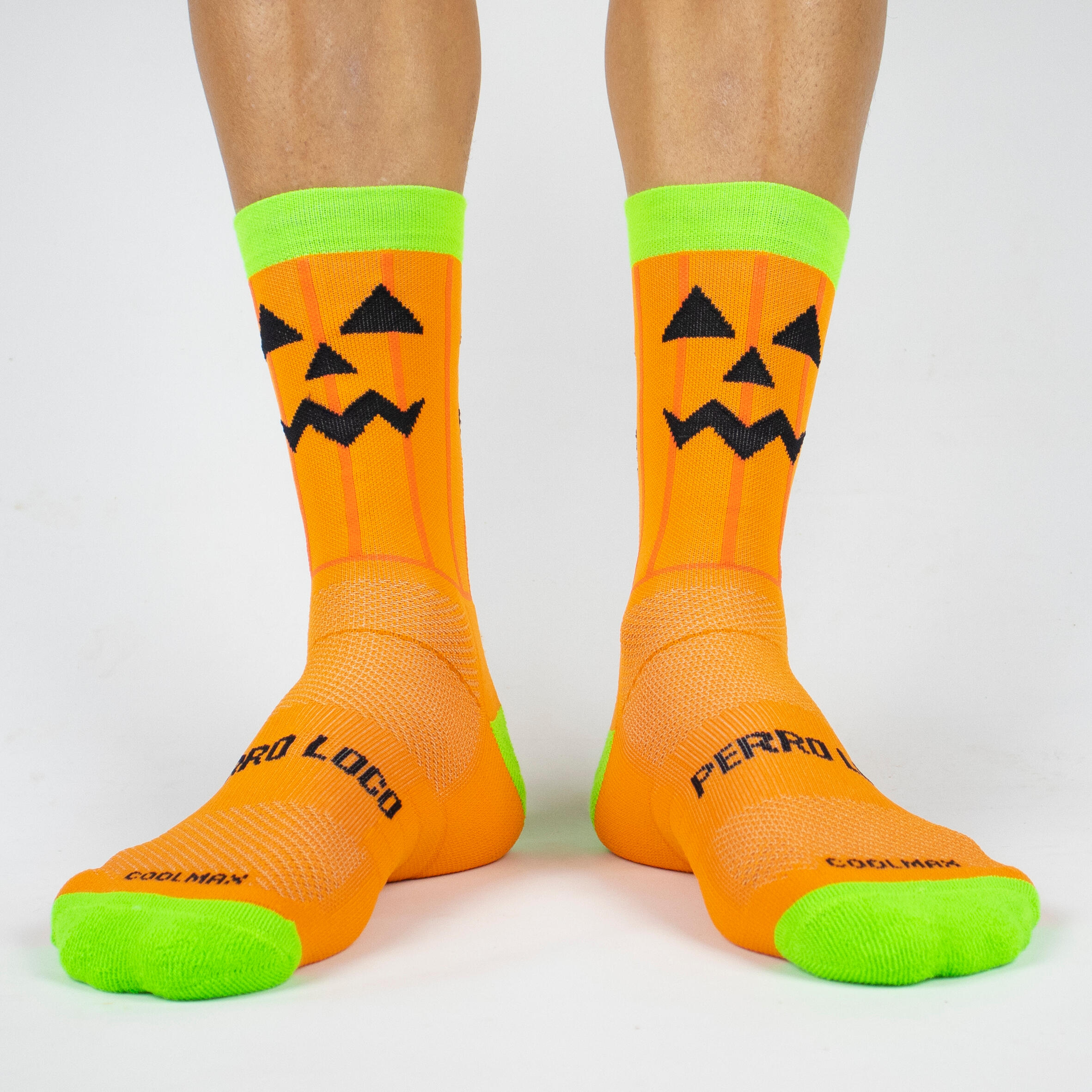 Calcetines Halloween Running Perro Loco unisex Calabaza Naranja 3/3
